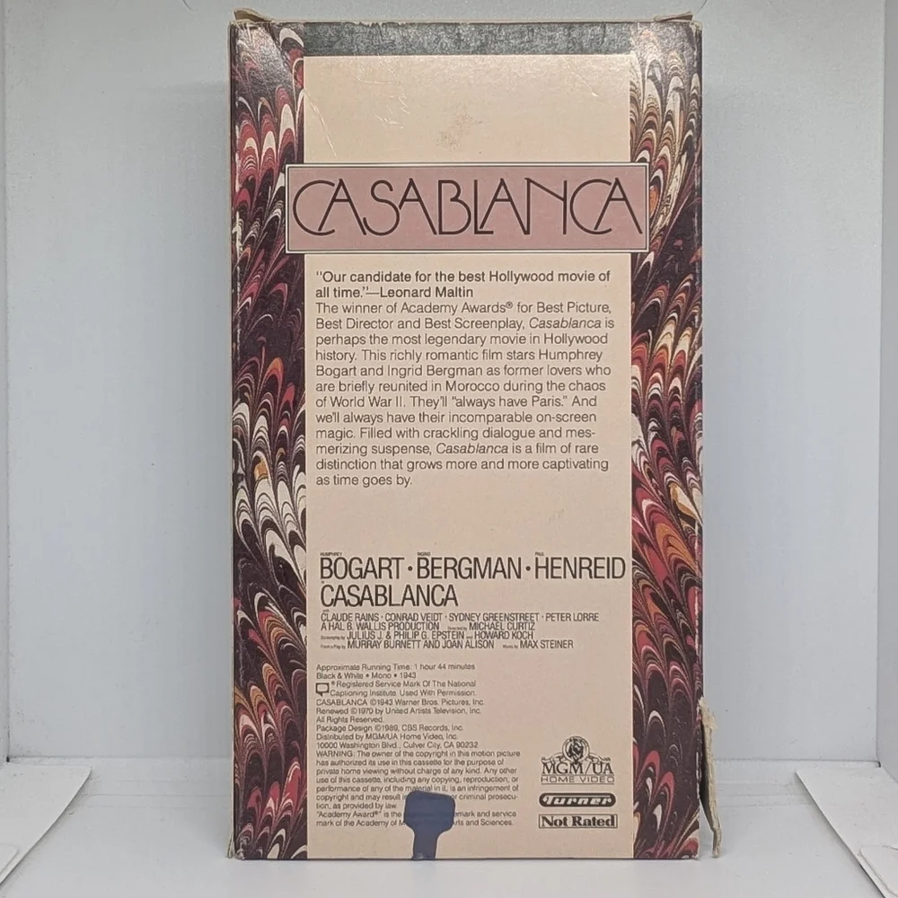 Casablanca (1942) VHS cassette movie